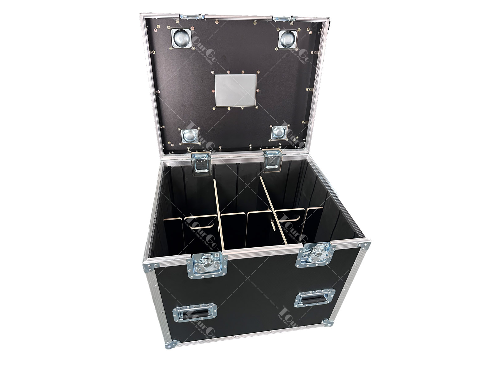 24″x30″x30″Ext – Truck Pack Utility ATA Flight Case Truck Storage Road Case with Dividers Tray and 4″ in casters