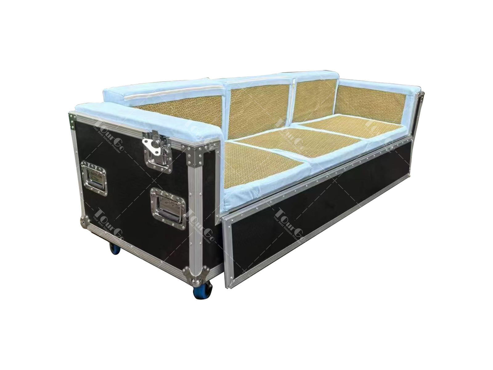 Portable furniture 3 seater comfortable sofa flight case