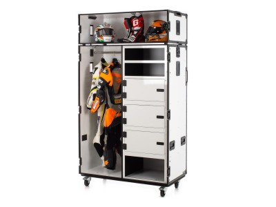 Motorsport Wardrobe Flight Case with Storage in White