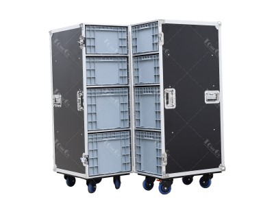 Custom size Double 4 Drawer Clamshell Work Box Tool Flight case