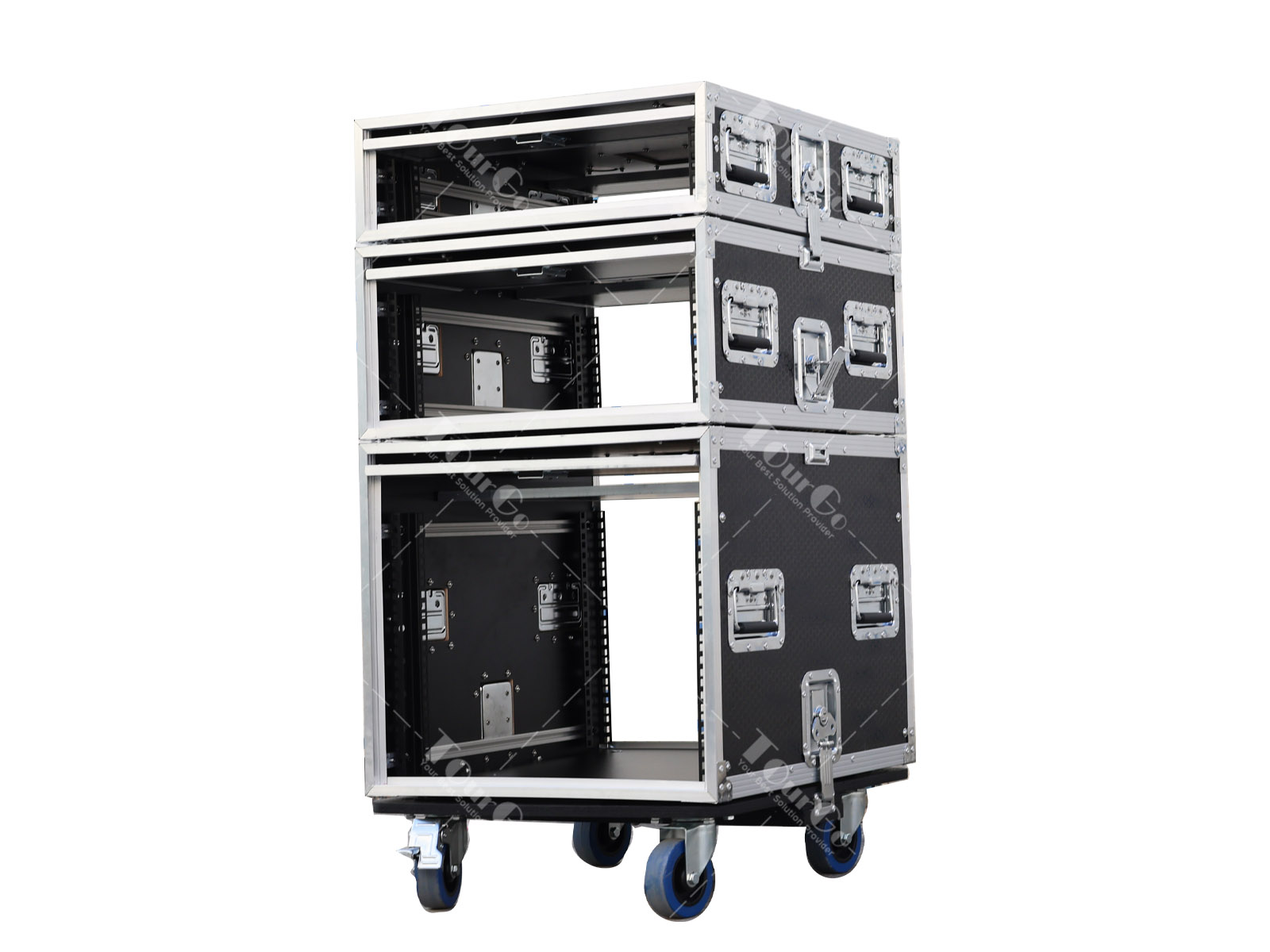 19”2U 4U 8U Rack Road Case Slam Door Rack Cases Sliding Door Flight Case With Caster