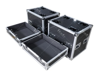 Stackable speaker flight case for 2 x RCF EVOX12 with wheels
