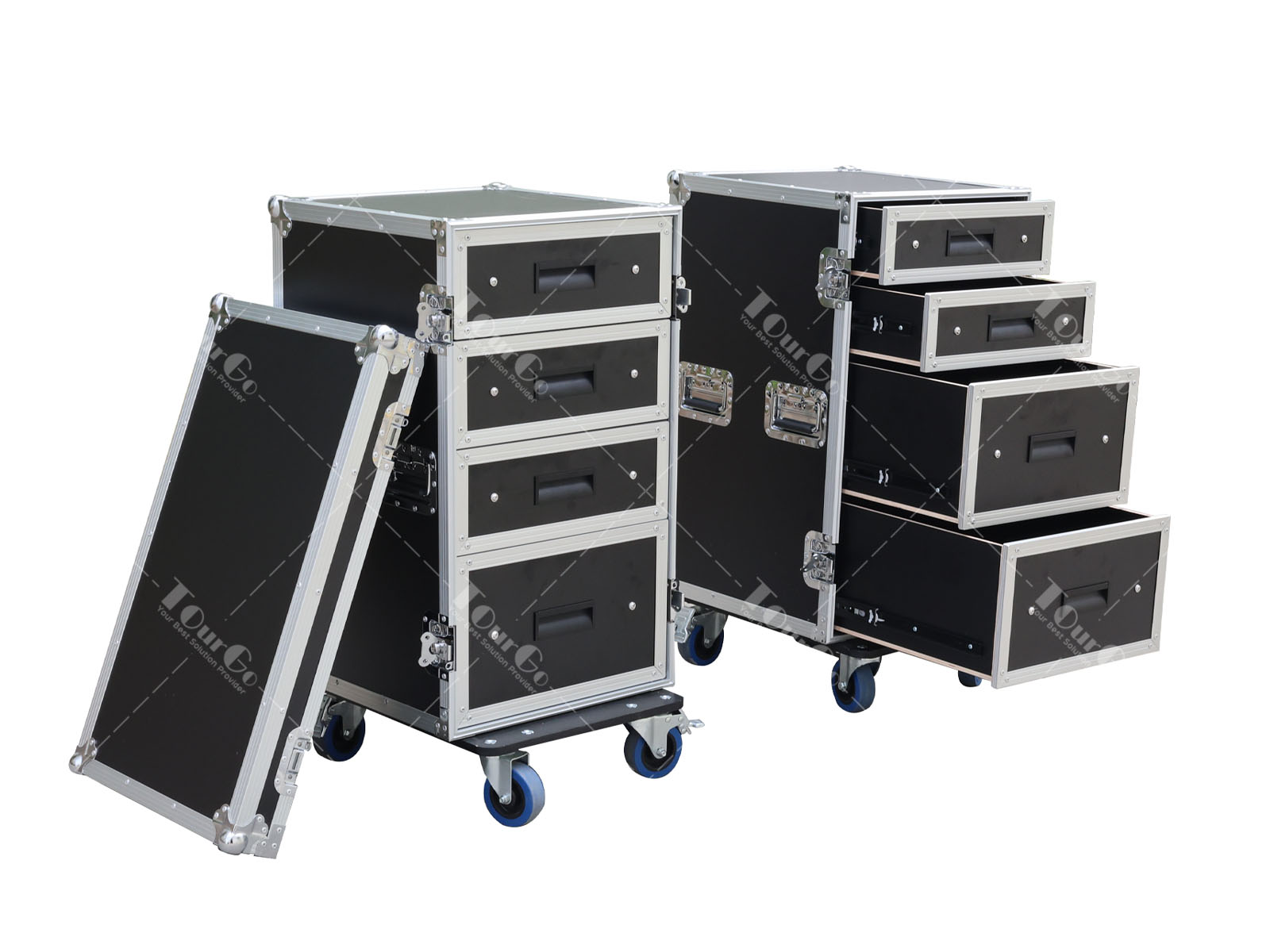 Custom size 4 drawer flight case