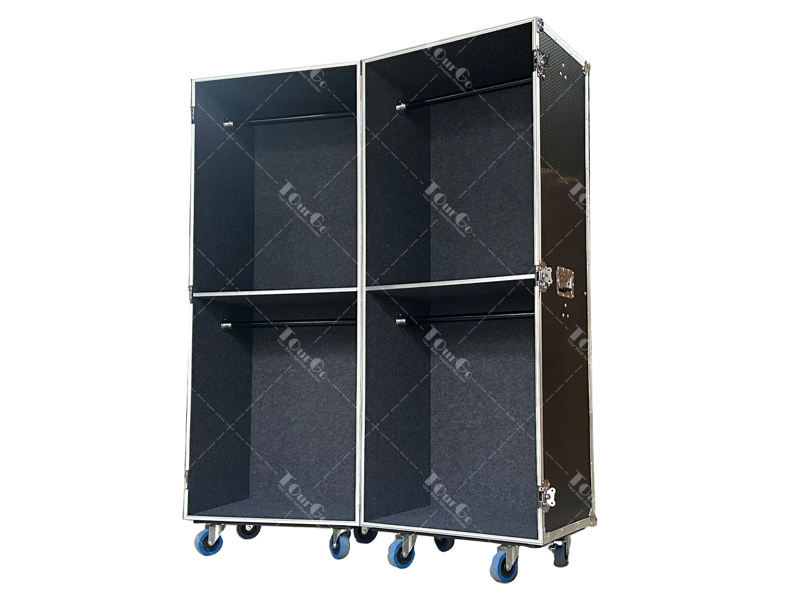 Retail Display Clamshell Flight Case with Clothes Rails