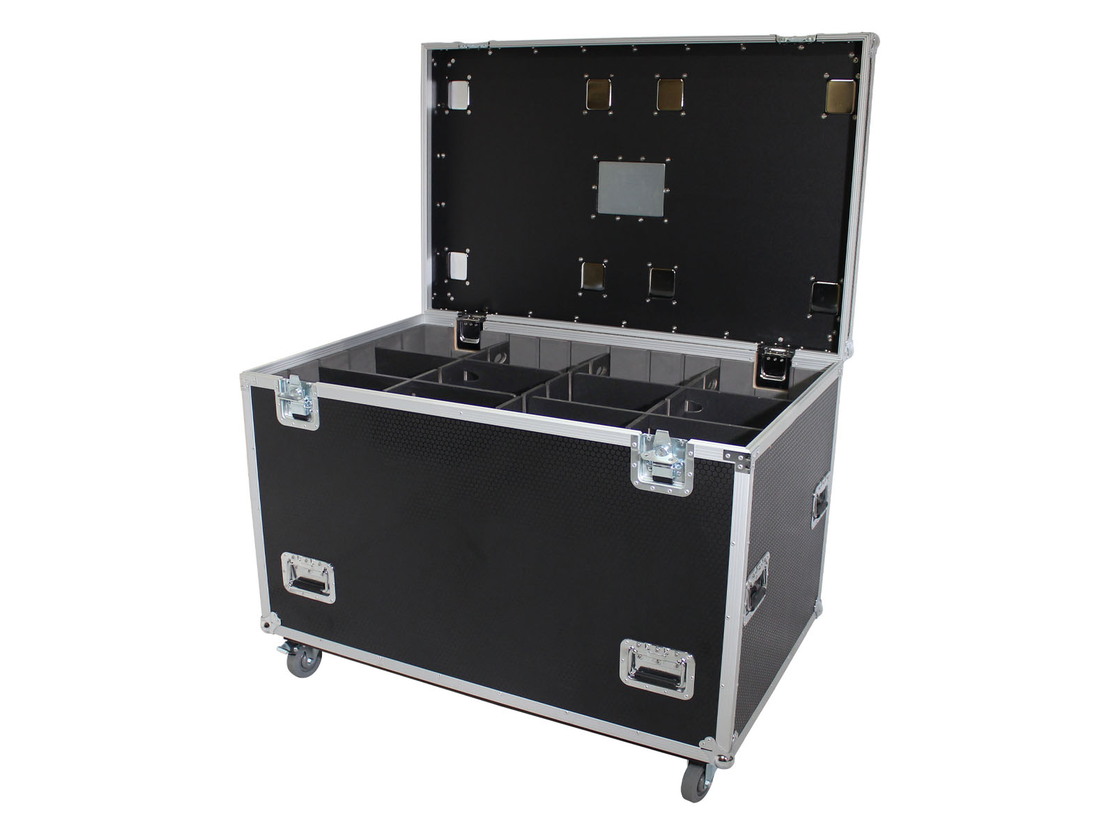 48″x30″x36″ Ext – Truck Pack Utility ATA Flight Case Truck Storage Road Case with Dividers Tray and 4″ in casters