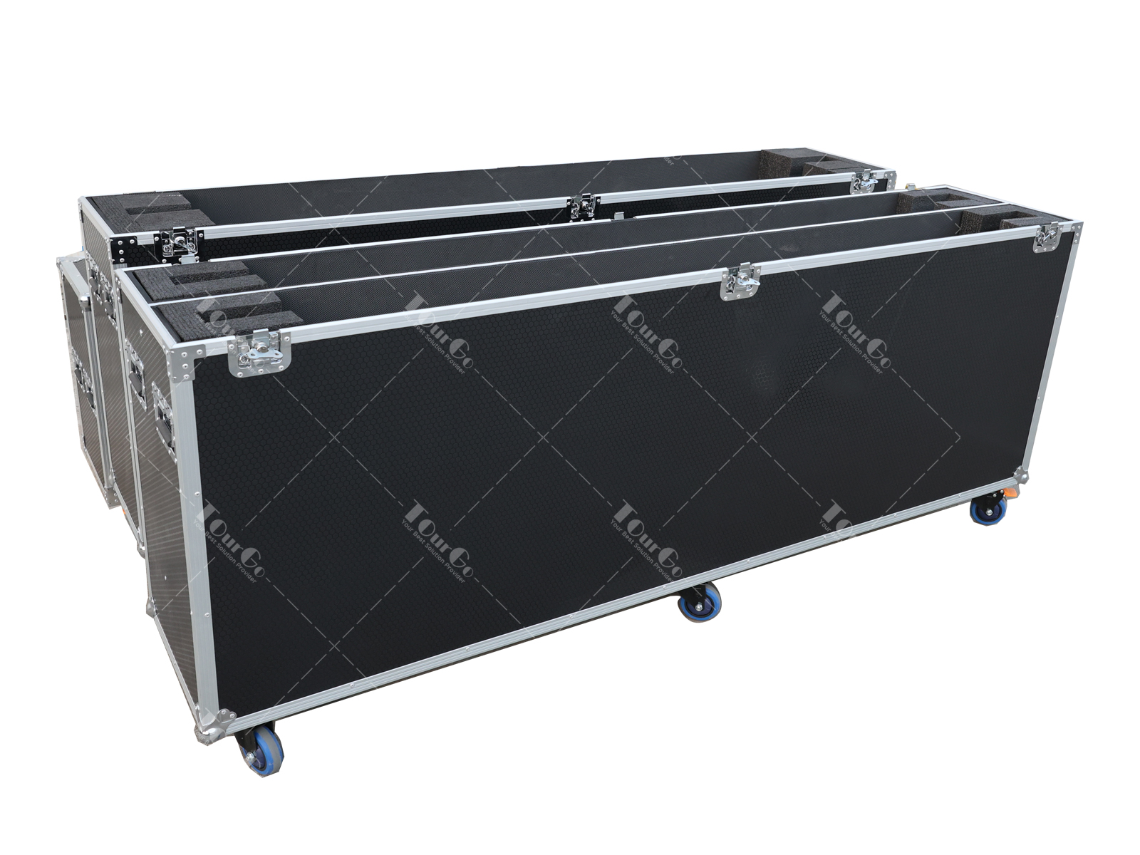 Universal 98Inch Single or 2in1 LCD/LED/Plasma TV Flight Case With 4″ Wheels