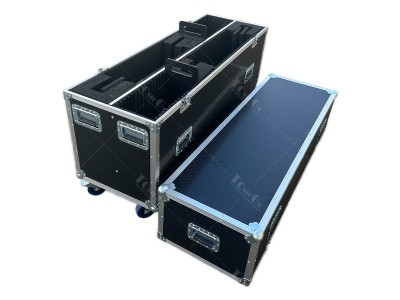 DUAL 32″-55″ Universal Adjustable LCD/LED/Plasma TV Flight Case With 4″ Wheels
