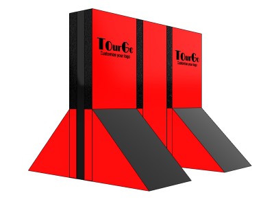5 Piece Set Road Block Wall Section with 4 Quad Steps