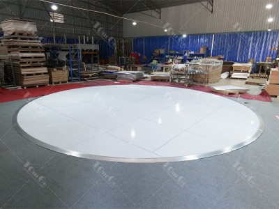 Customized Round Dance Floor Gloss White Dance Floor for Outside Wedding