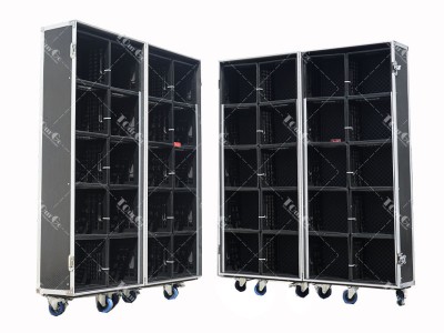 MERCHANDISE CASE HOLDS 20 CUBE MILK CRATES FOR PRODUCTS
