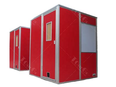 Customized red regular style two-person portable simultaneous translation booth for sale