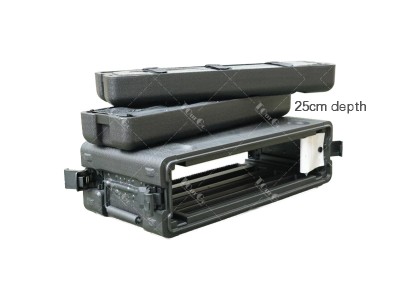PE 2U Rack Case Shallow 25cm Depth 19″ Rackmount Flight Case
