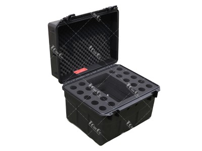 Handheld Microphone PE Case (Holds 20) With Storage Compartment