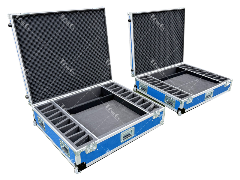 Custom Multi-slot Mic Stand Flight Case Durable Touring Microphone Bracket Transport Case