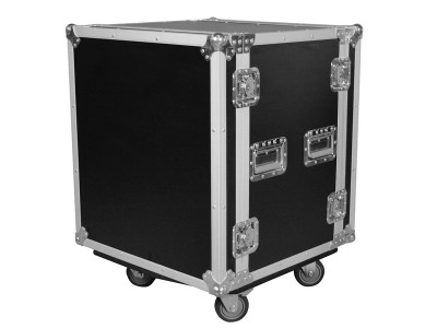 12U ATA Rack Amp Road Shock Mount Case 18″ Deep with Wheels