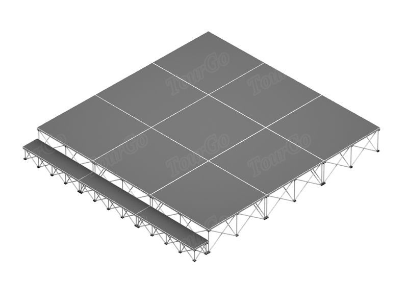 TourGo Church Stage Design 12ft x 12ft Mobile Stage Platform for Stage Rental