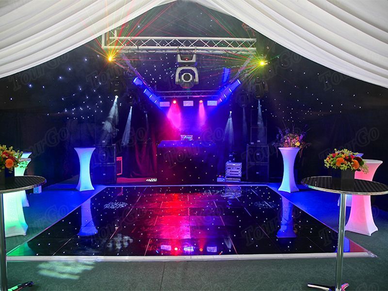 TourGo Portable 12×12 ft Black led video dance floor for sale