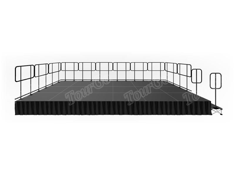 12′x24′ Deluxe Stage System with Guardrails, Steps & Skirts