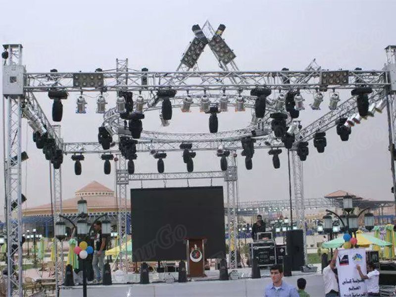 Tourgo Aluminum circle roof lighting truss with led screen support truss for live talent show