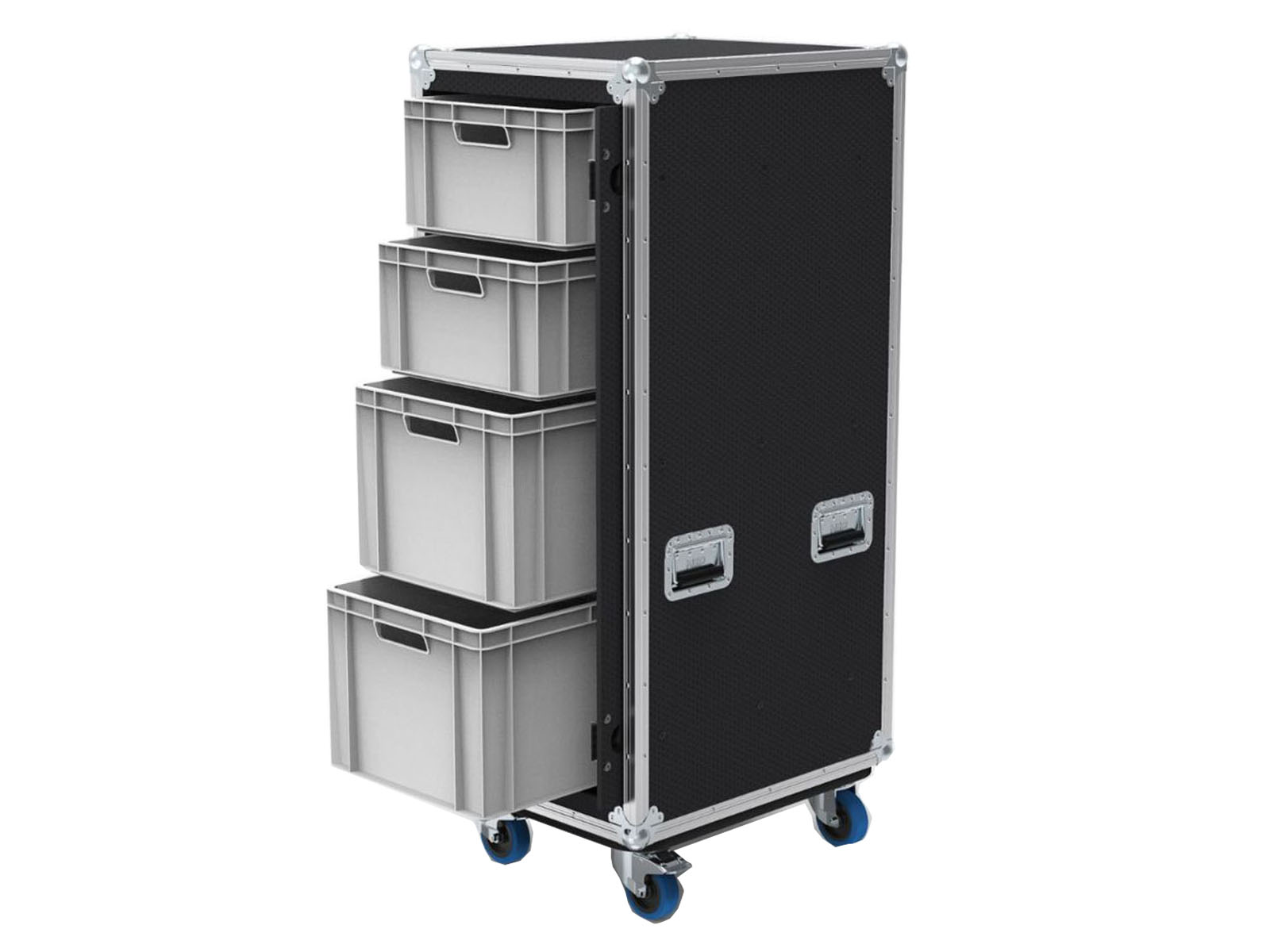 4 Drawer Slide and Slam Euro Container Flight Case