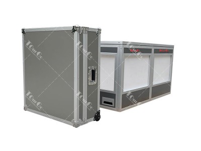 Portable simultaneous 2 person table top interpreter booth desktop translation booth