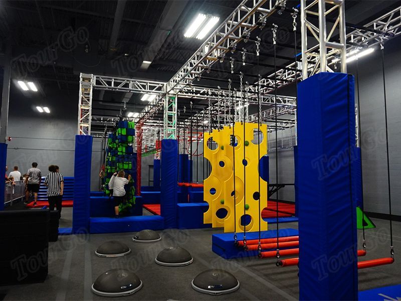 TourGo Ninja Warrior Obstacle Course Amusement Park / Indoor Ninja Warrior Trampoline Park for kids