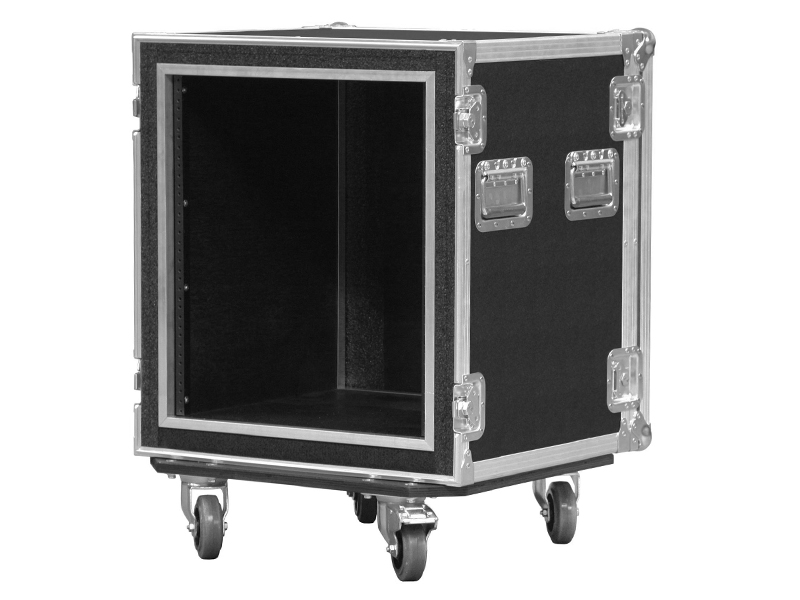 14U ATA Rack Amp Road Shock Mount Case 18″ Deep with Wheels