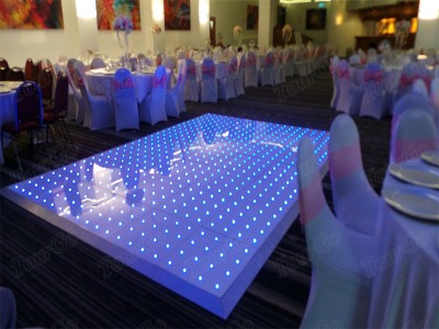 TourGo 14ft x 14ft cheap white sparkle rgb led dance floor