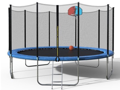 15′ Round Backyard Trampoline with Safety Enclosure