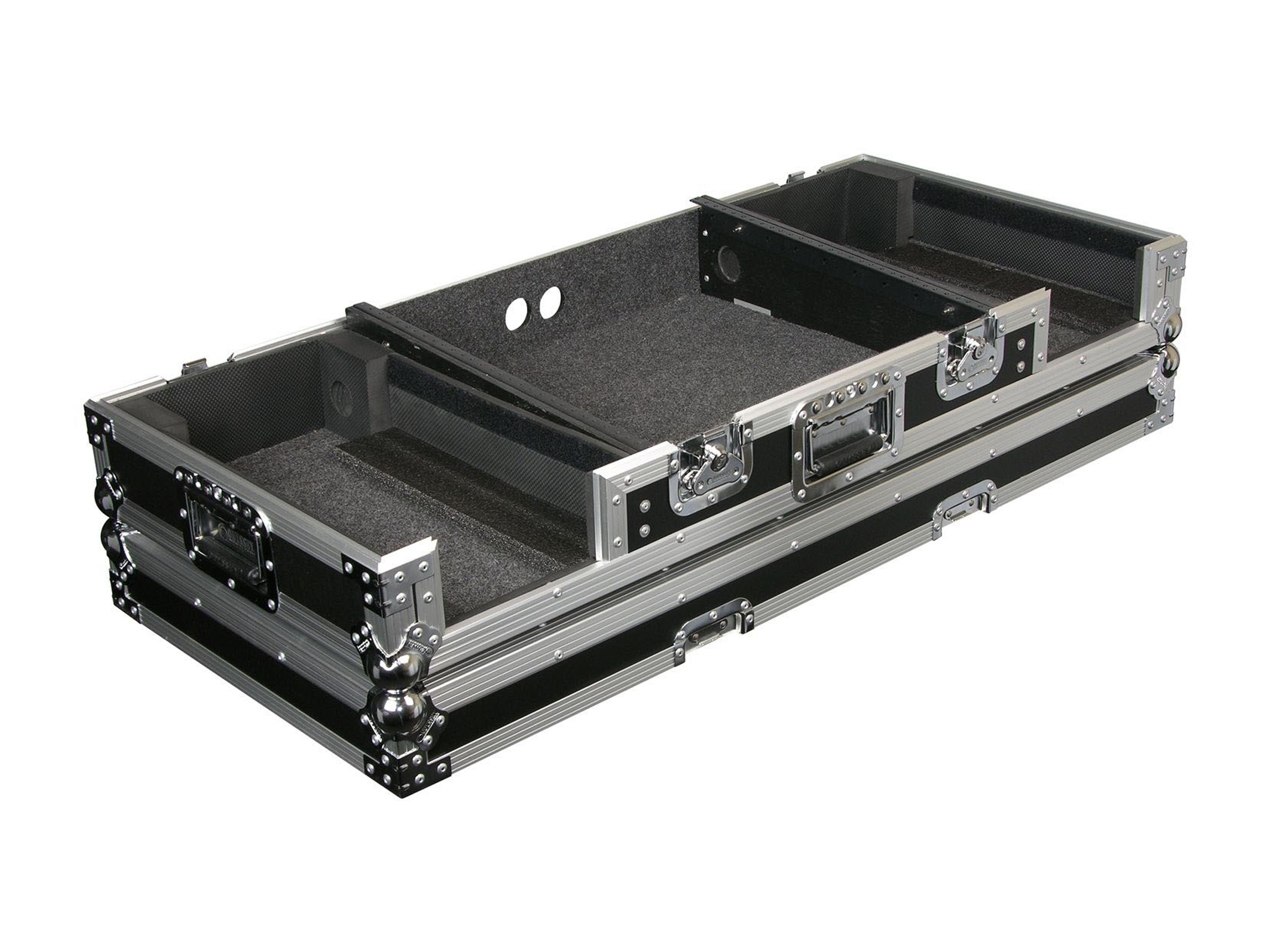Universal 19″ Format DJ Mixer and Two Medium Format Media Players Coffin Flight Case