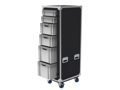 6 Drawer Slide and Slam Euro Container Flight Case