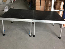 TourGo Portable Retractable Stage Platform Quick and Easy Set up Plywood Four Legs Stage