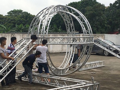 Tourgo Hight Quality New Design Aluminum Truss Lighting Truss for Round Curved Custom Rotating Concert DJ Lighting Truss