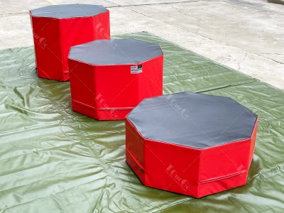 Gym ninja challenging obstacle course tumbling octagon PLATFORMS