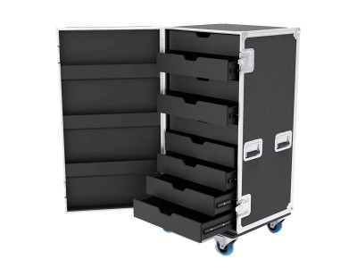 9 Drawer Tech Flight Case with Hinged Lid