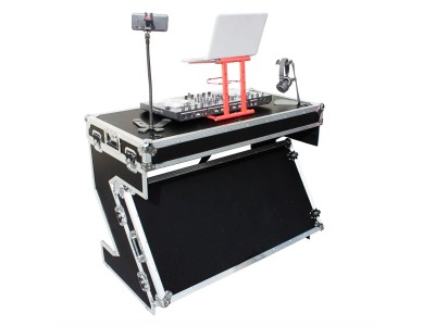 DJ Z-Style Workstation | Flight Case Table | Portable W-Handles and Wheels