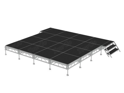 16ft x 16ft Outdoor Concert Performance Stage Rental with Black Aluminum Stage Platform for Sale – TourGo