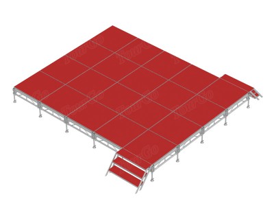 Portable Staging Systems 16ft x 20ft Event Aluminum Stage with Adjustable Legs Used Smart Stage Rental