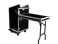 Custom Equipment Road Case 11U Slant Mixer Rack Case with 16U Vertical Rack System