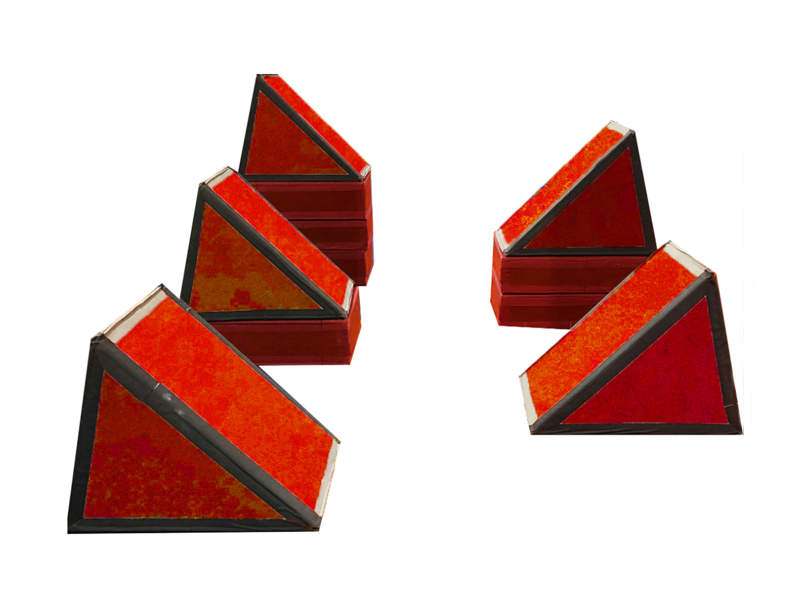 Gymnastics ninja system indoor playground parkour soft foam Angled Step Risers