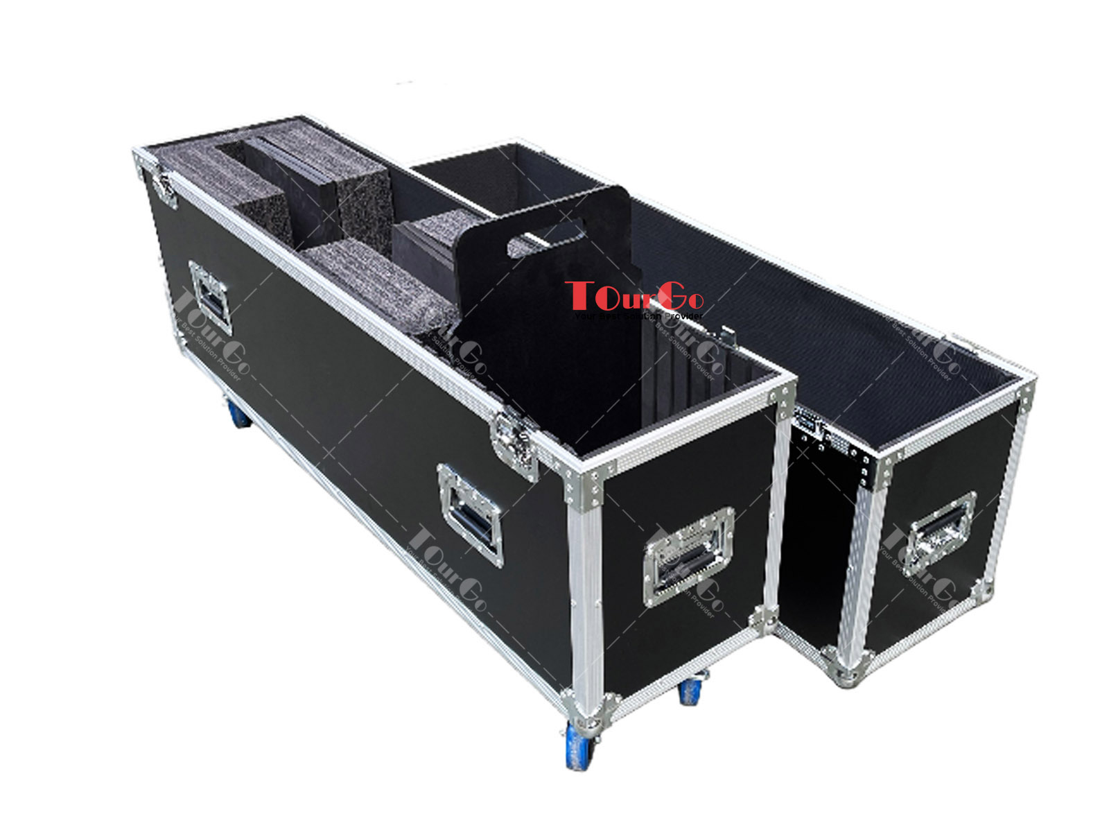 Custom Single 32″ – 37″ Universal Adjustable LCD/LED/Plasma TV Flight Case With 4″ Wheels