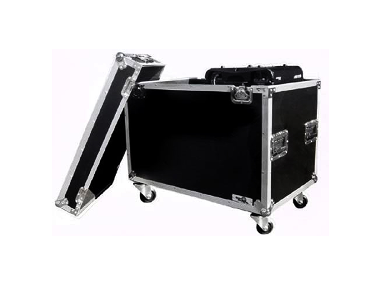 SMALL VERSION – MOVING HEAD CASE FOR 2 X TYPE 250 SMALL HEADS IN HANGING POSITION W/ CASTER PLATES