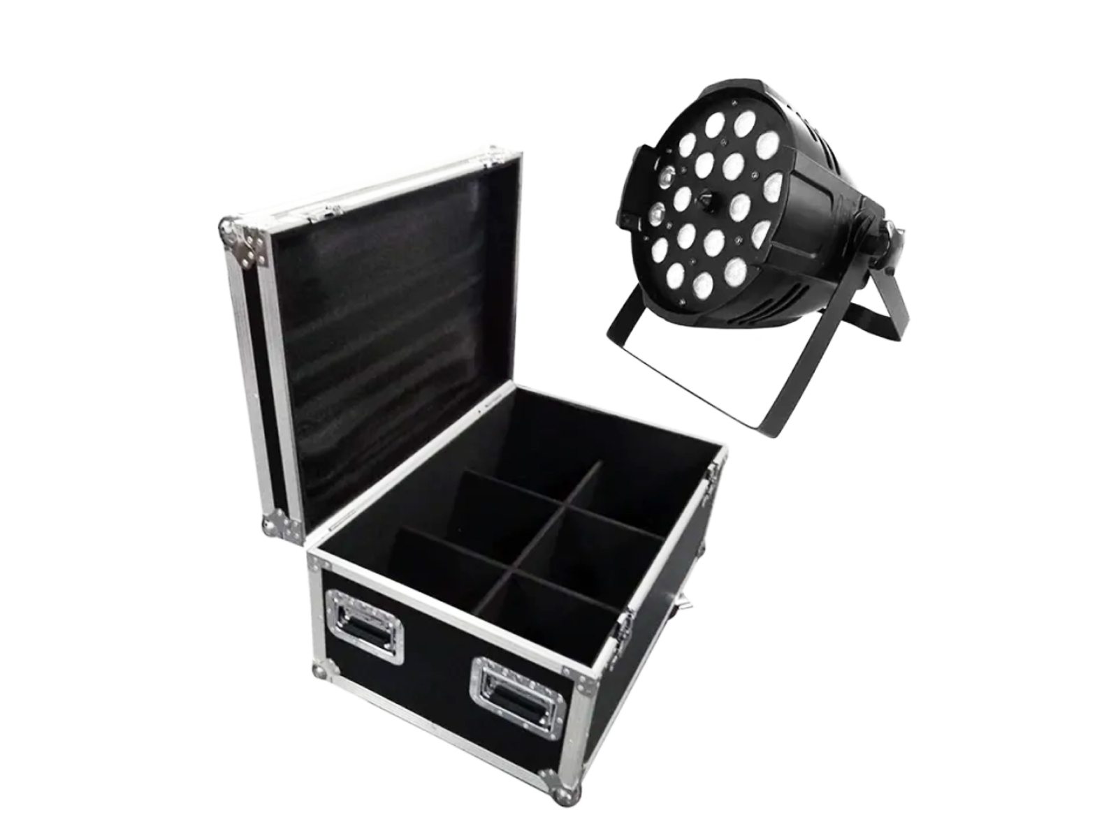 PAR CAN LIGHT CASE FOR 6 UNIT P64 LIGHT WITH WHEELS