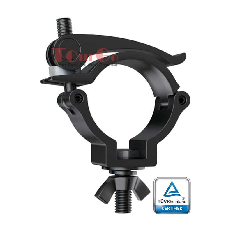 TourGo Black Mini 360 QR Clamp Quick Release Lighting Truss Clamp Fits 2″ Tube