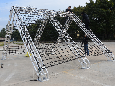 TourGo Outdoor Obstacle Course A Frame Climbing Cargo Net for Spartan Race