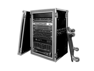 16U AMPLIFIER DELUXE CASE – 18 INCH SHOCK MOUNT WITH CASTER BOARD