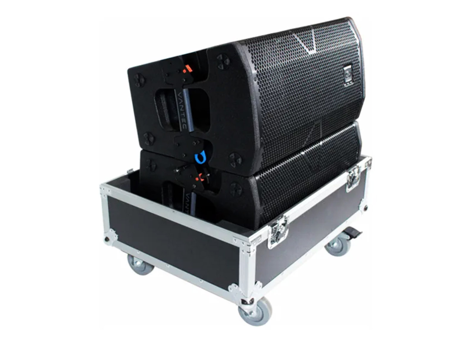 Universal Line Array Speaker Flight Case for Two Speakers with Wheels