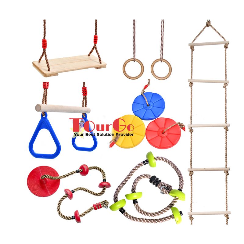 Ninja Warrior Line Obstacle Course Kit Slackline Hanging Training Equipment for Backyard Outdoors