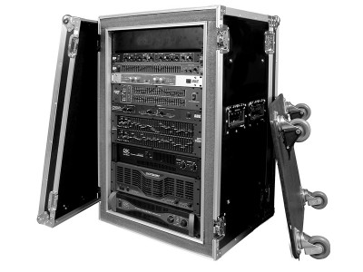 18U ATA Rack Amp Road Shock Mount Case 18″ Deep with Wheels