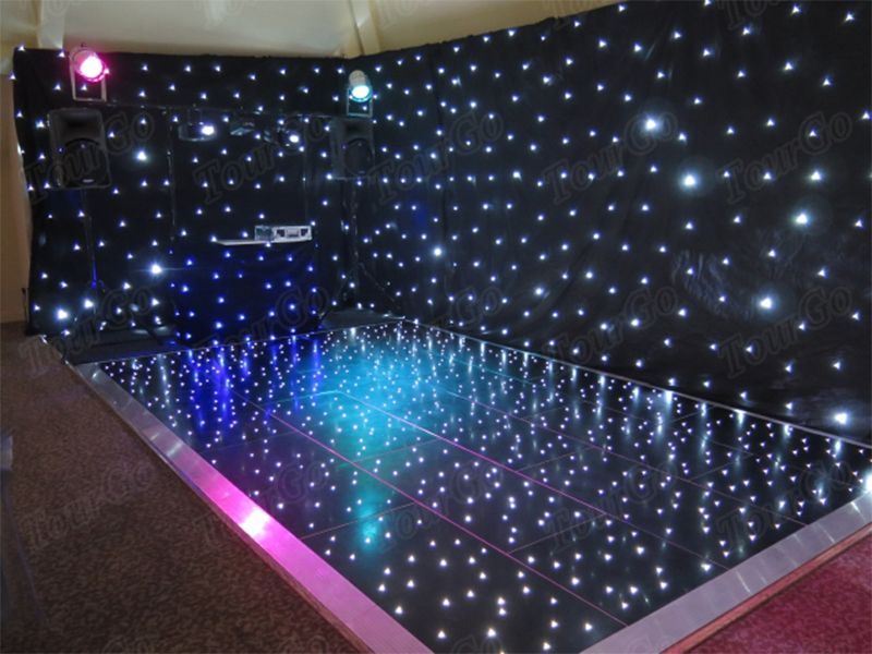 TourGo 18ft x 16ft wholesale portable waterproof led black dance floor